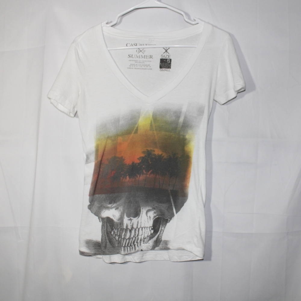 Casualties of Summer T-Shirt Fitted Small White